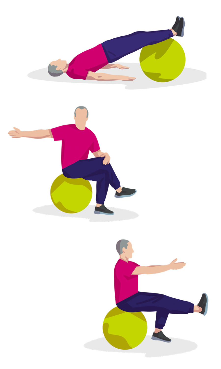 Ejercicio con bola o silla de entrenamiento físico aeróbico para problemas cardiovasculares