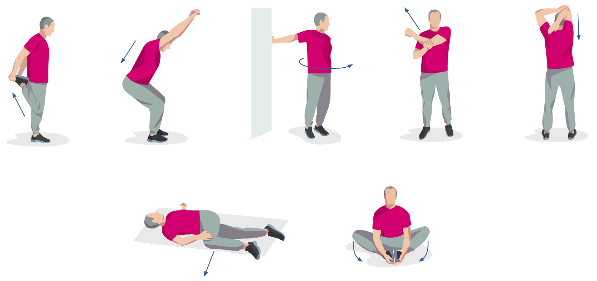 Estiramientos de entrenamiento físico aeróbico para problemas cardiovasculares